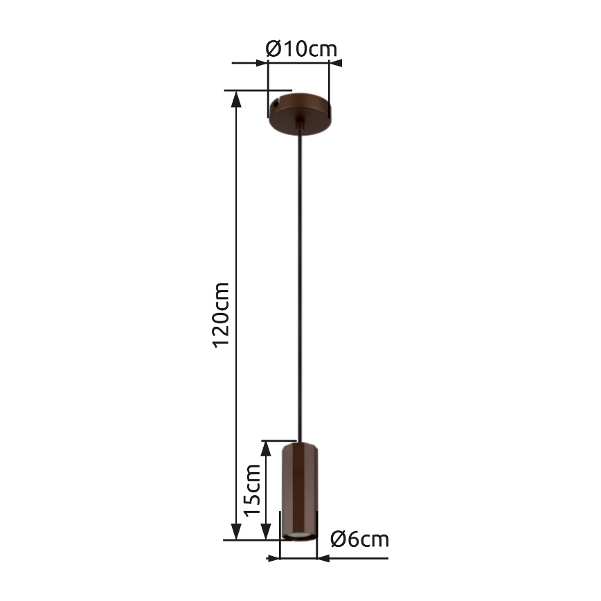 Globo - Пендел 1xGU10/25W/230V кафяв