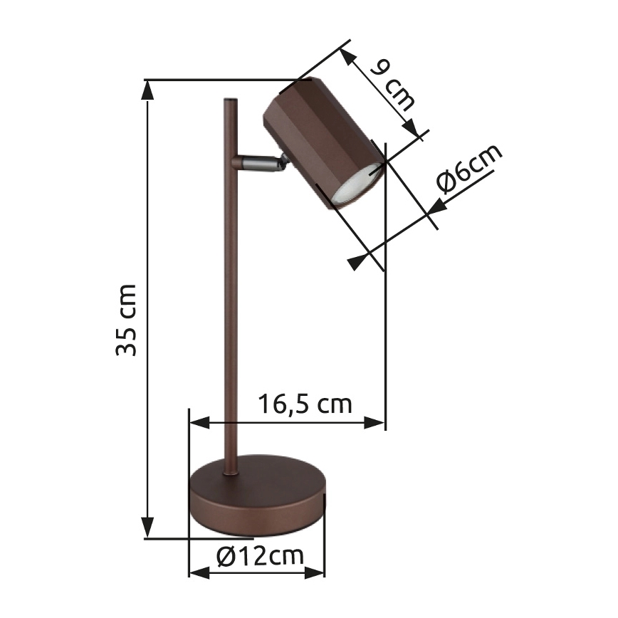 Globo - Настолна лампа 1xGU10/5W/230V кафяв