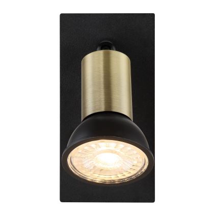 Globo - Спот аплик 1xGU10/35W/230V черен/месинг