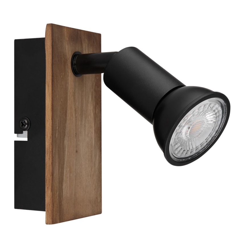Globo - Стенен спот 1xGU10/35W/230V дървен/черен