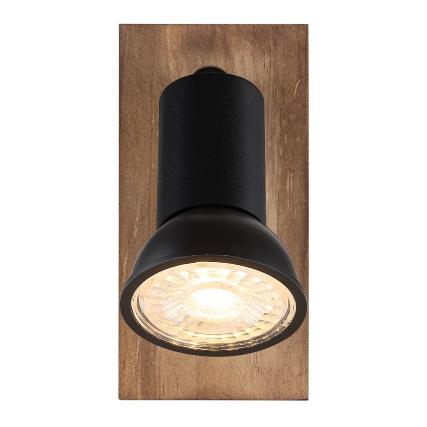 Globo - Стенен спот 1xGU10/35W/230V дървен/черен