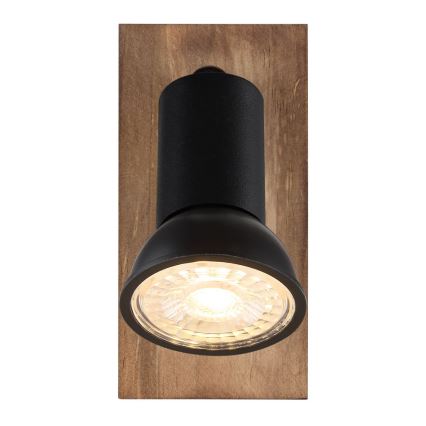 Globo - Стенен спот 1xGU10/35W/230V дървен/черен