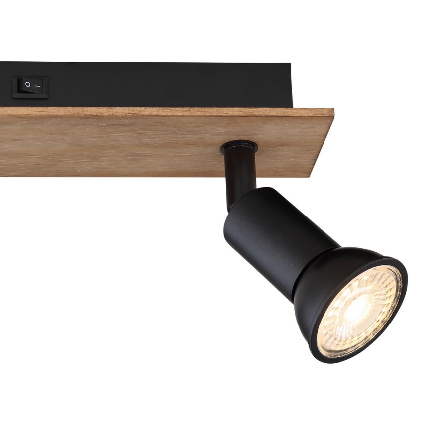 Globo - Спот 2xGU10/35W/230V дървен/черен