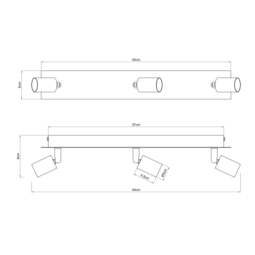 Globo - Спот 3xGU10/35W/230V черен