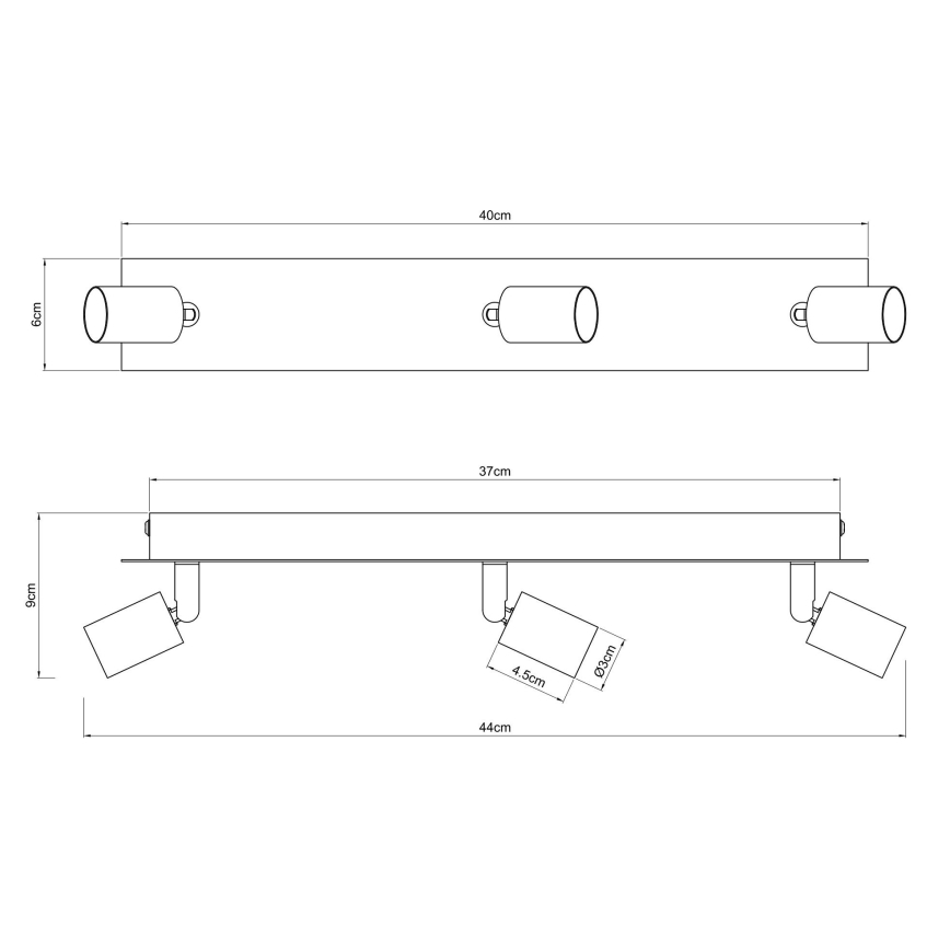 Globo - Спот 3xGU10/35W/230V черен/месинг