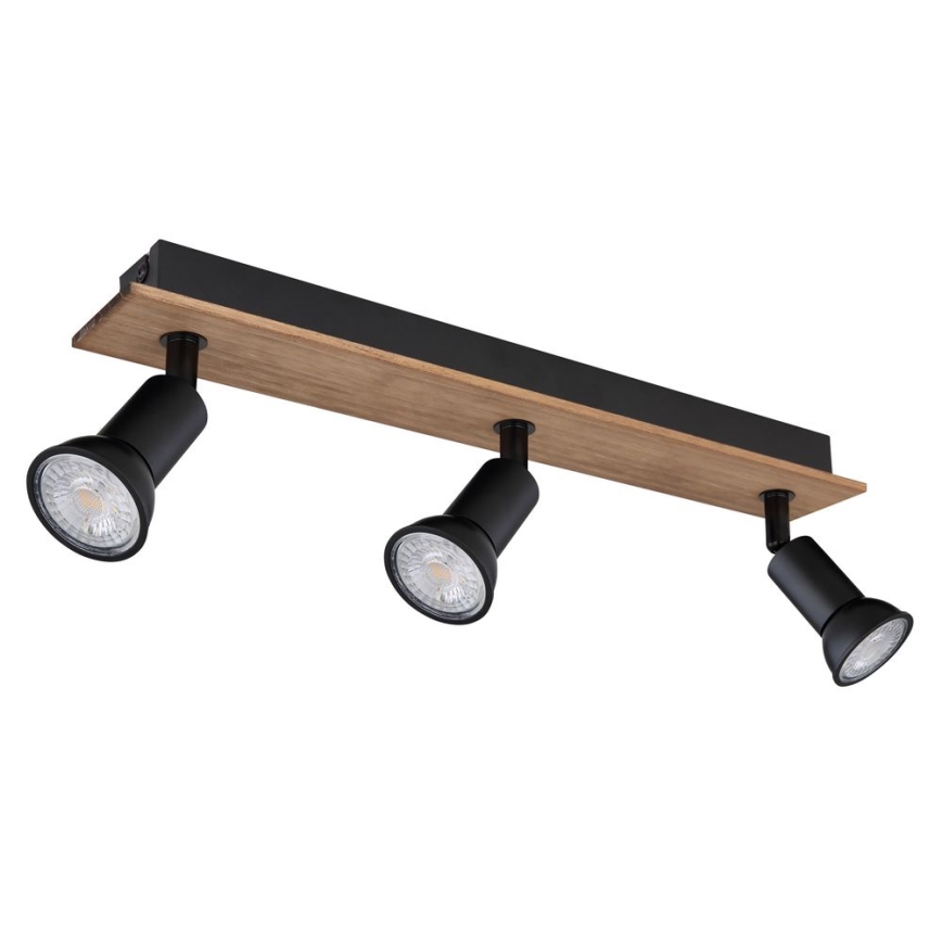 Globo - Спот 3xGU10/35W/230V дървен/метален