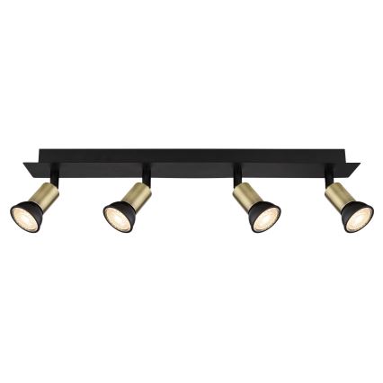 Globo - Спот 4xGU10/35W/230V черен/месинг