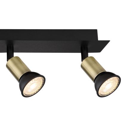 Globo - Спот 4xGU10/35W/230V черен/месинг