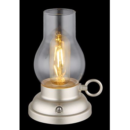 Globo - LED Димируема акумулаторна настолна touch лампа LED/1W/3,7V 1200 mAh матов хром