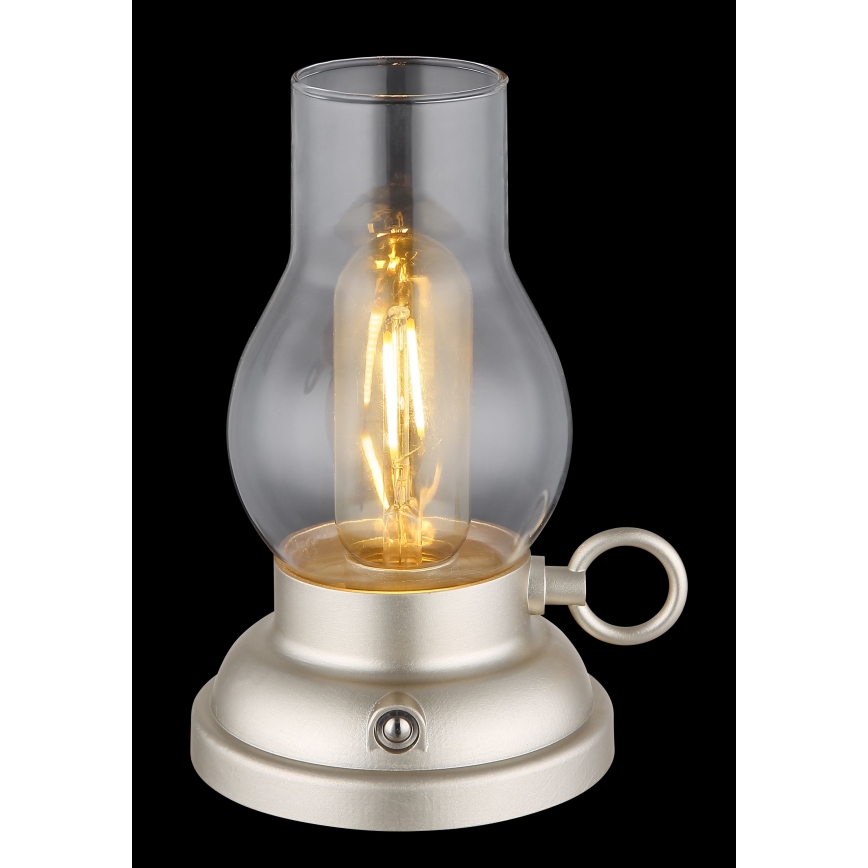 Globo - LED Димируема акумулаторна настолна touch лампа LED/1W/3,7V 1200 mAh матов хром