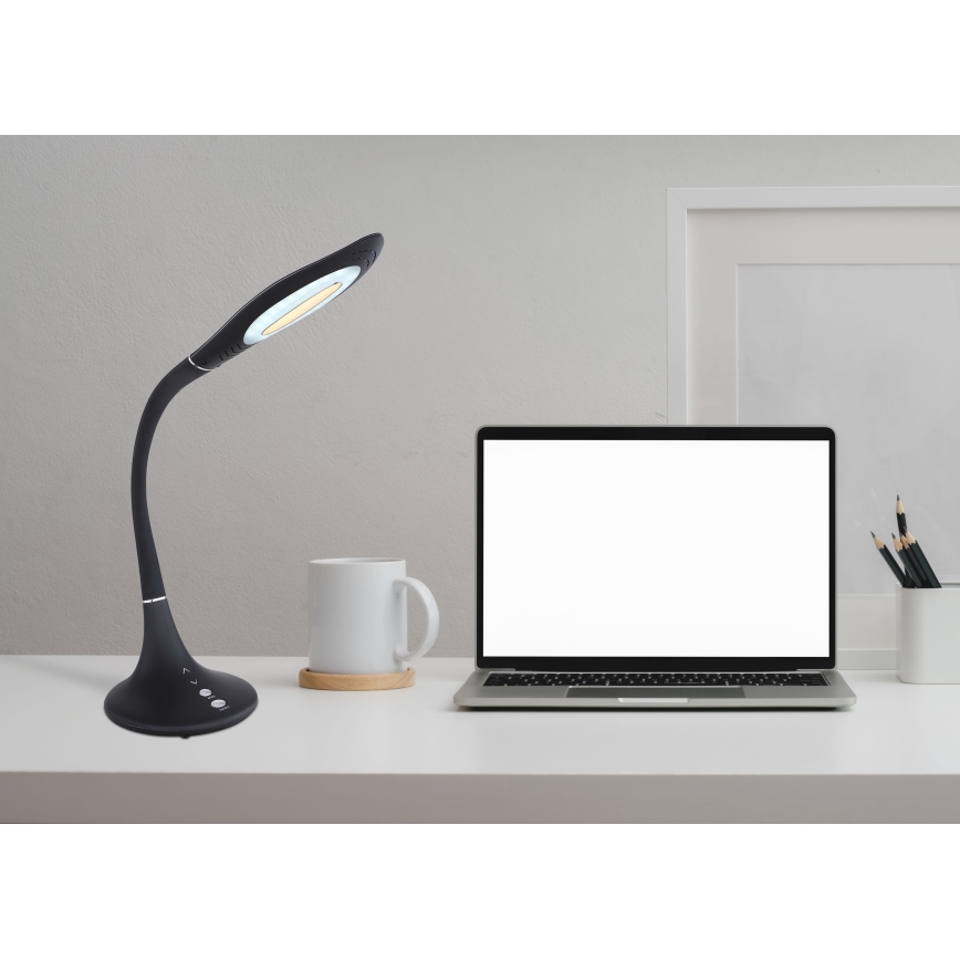 Globo - LED регулируема сензорна гъвкава настолна лампа LED/9W/230V 3000/4500/6500K черна