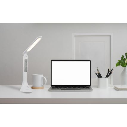 Globo - LED Димируема акумулаторна настолна лампа с дисплей LED/4W/230V 2200 mAh бял