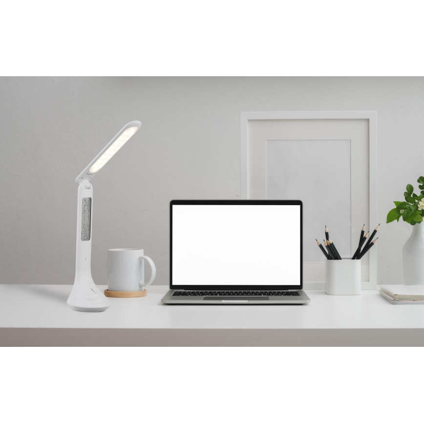 Globo - LED Димируема акумулаторна настолна лампа с дисплей LED/4W/230V 2200 mAh бял