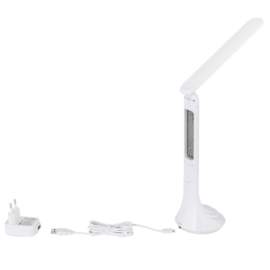 Globo - LED Димируема акумулаторна настолна лампа с дисплей LED/4W/230V 2200 mAh бял