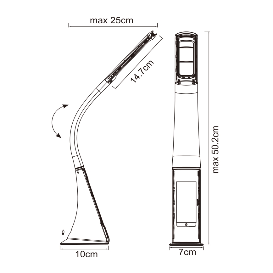 Globo - Димируема LED настолна лампа със сензорно управление и дисплей LED/6,5W/230V 3000/4500/5800K черна