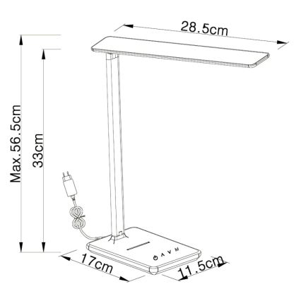 Globo 58400W - LED Настолна лампа с възможност за регулиране BULLA LED / 5W / 230V