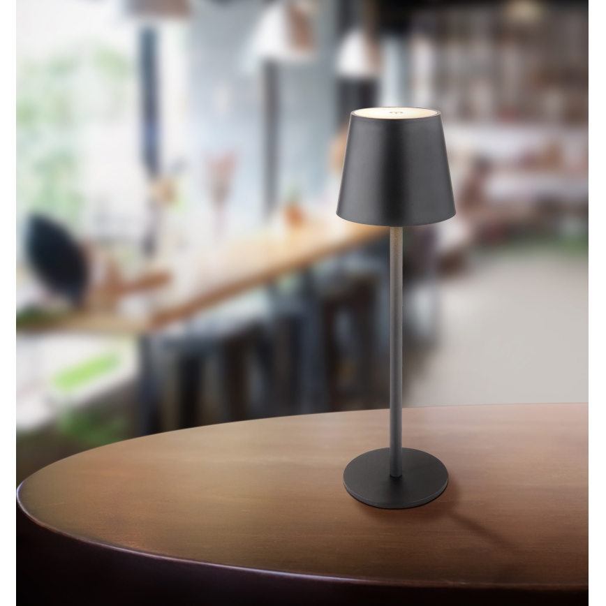 Globo - LED Димируема сензорна екстериорна лампа LED/3W/3,7V IP44 1800mAh + USB черен