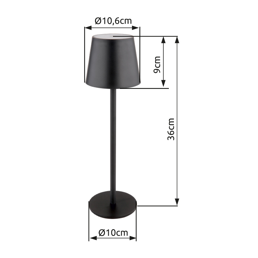 Globo - LED Димируема сензорна екстериорна лампа LED/3W/3,7V IP44 1800mAh + USB черен