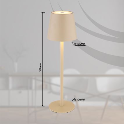 Globo - LED Димируема сензорна екстериорна лампа LED/3W/3,7V IP44 1800 mAh USB бежов