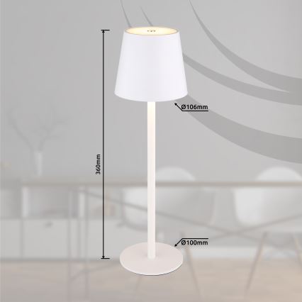 Globo - LED Димируема сензорна екстериорна лампа LED/3W/3,7V IP44 1800 mAh USB бял