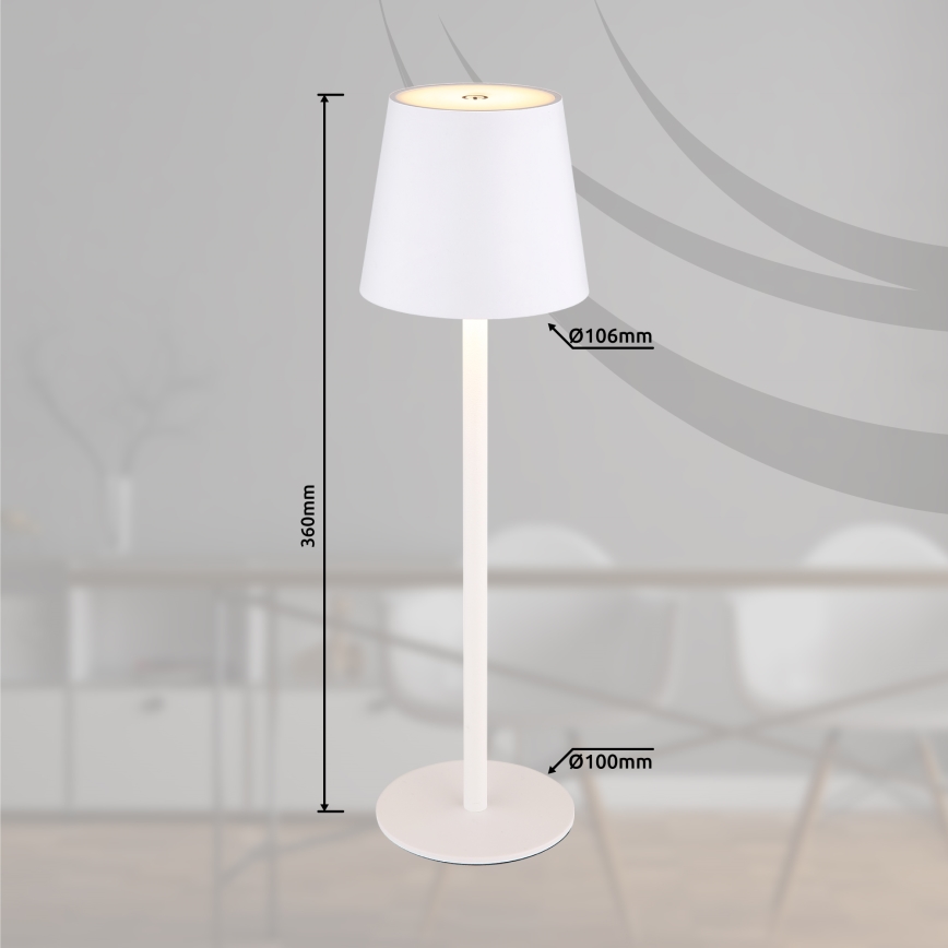 Globo - LED Димируема сензорна екстериорна лампа LED/3W/3,7V IP44 1800 mAh USB бял
