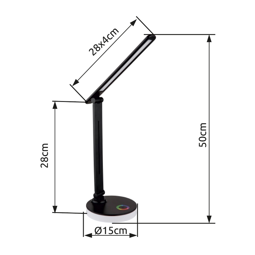 Globo - LED RGBW Димируема сензорна настолна лампа LED/5W/230V + LED/2W 2700K/4000K/6500K черен