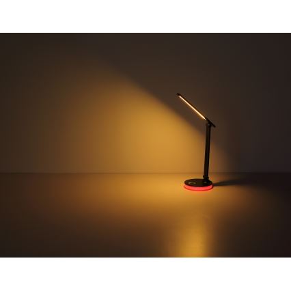Globo - LED RGBW регулируема настолна лампа с докосване LED/5W/230V + LED/2W 2700K/4000K/6500K черна