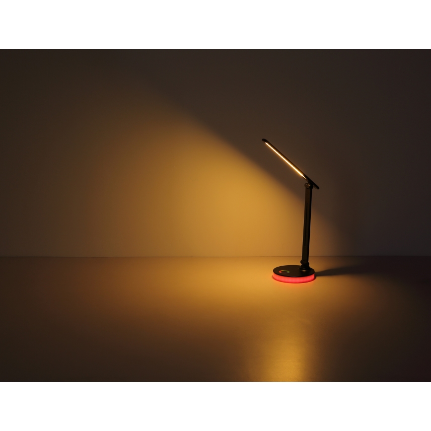 Globo - LED RGBW регулируема настолна лампа с докосване LED/5W/230V + LED/2W 2700K/4000K/6500K черна