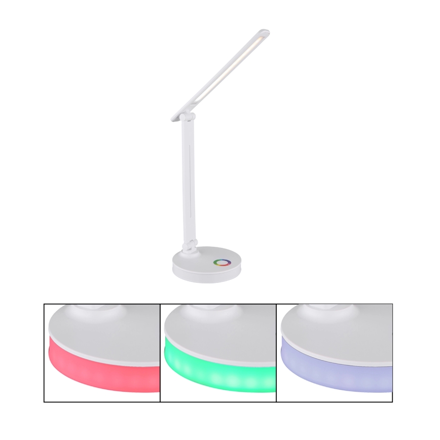 Globo - LED RGBW Димируема сензорна настолна лампа LED/5W/230V + LED/2W 2700K/4000K/6500K бял