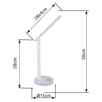 Globo - LED RGBW Димируема сензорна настолна лампа LED/5W/230V + LED/2W 2700K/4000K/6500K бял
