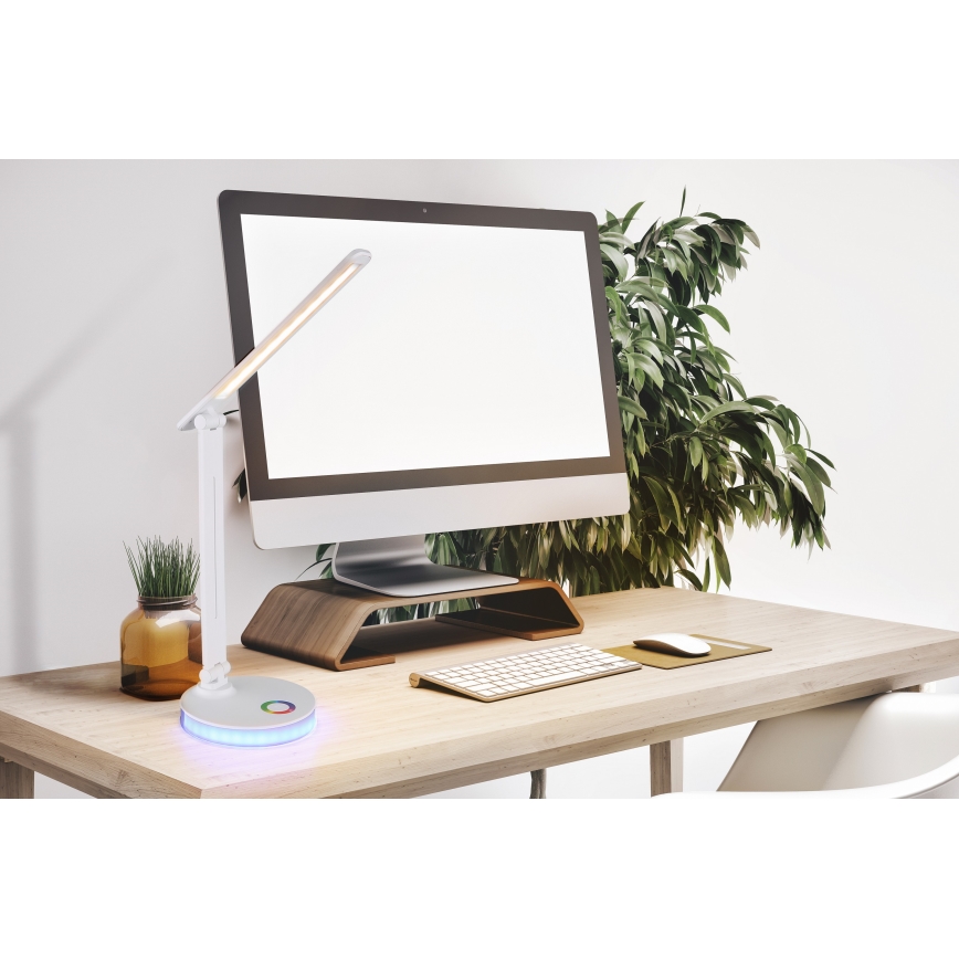 Globo - LED RGBW регулируема настолна лампа с докосване LED/5W/230V + LED/2W 2700K/4000K/6500K бяла