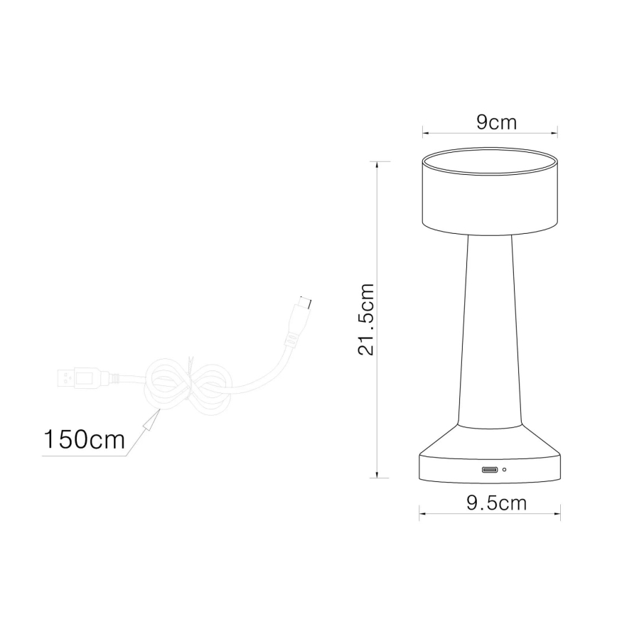Globo - LED Димируема сензорна настолна лампа LED/1W/3,7V 2700K/4000K/6500K 800 mAh USB златист