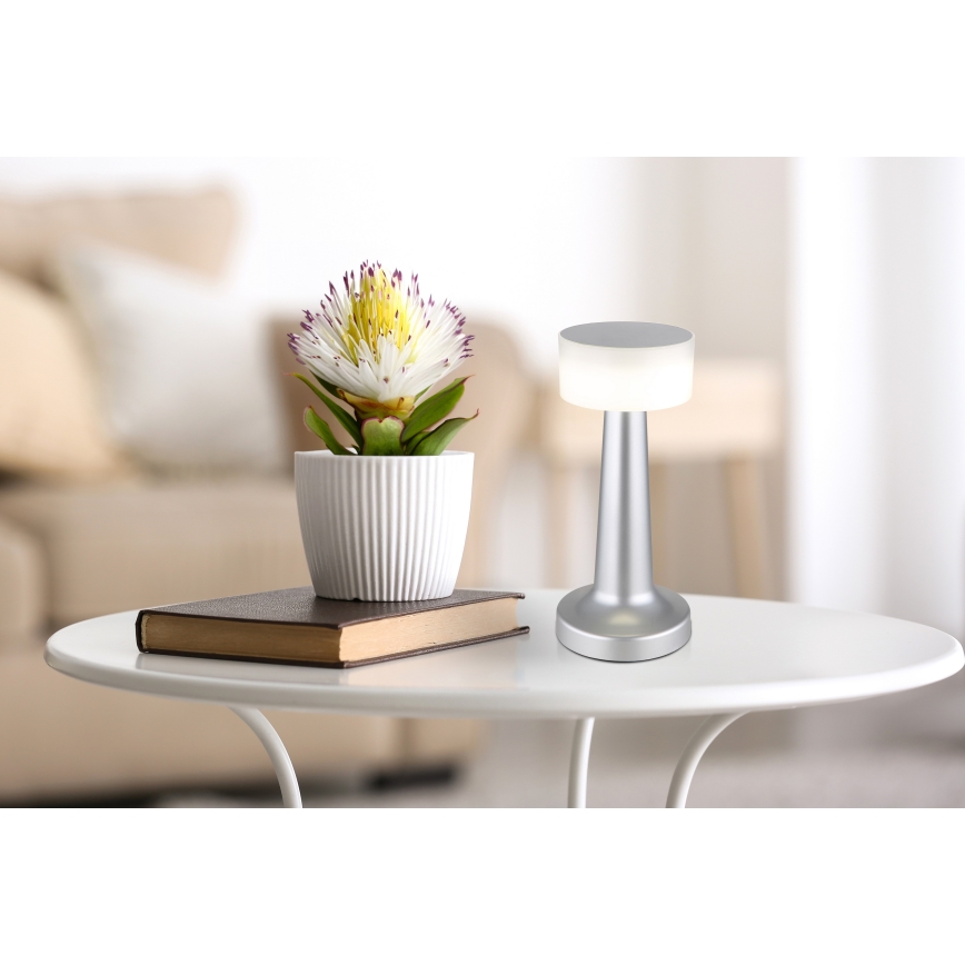 Globo - LED Димируема сензорна настолна лампа LED/1W/3,7V 2700K/4000K/6500K 800 mAh USB матов хром