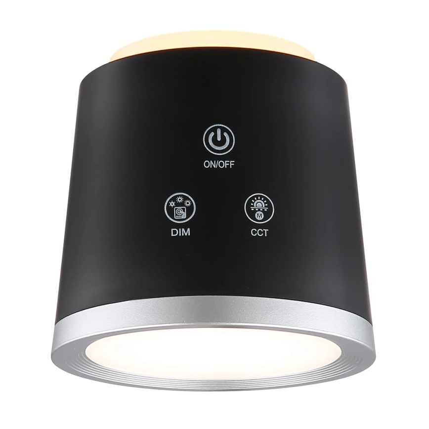 Globo - LED Димируема сензорна настолна лампа 4в1 LED/6W/3,7V 3000K/4000K/6500K 1500 mAh USB черен