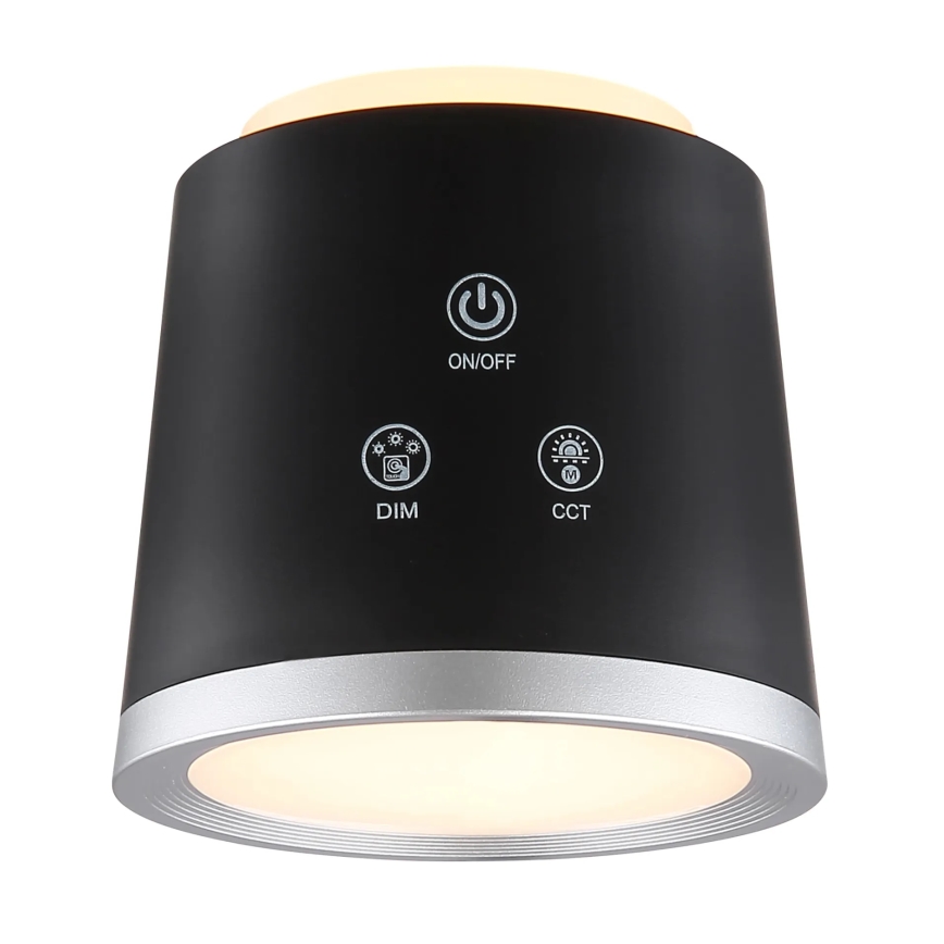 Globo - LED Димируема сензорна настолна лампа 4в1 LED/6W/3,7V 3000K/4000K/6500K 1500 mAh USB черен
