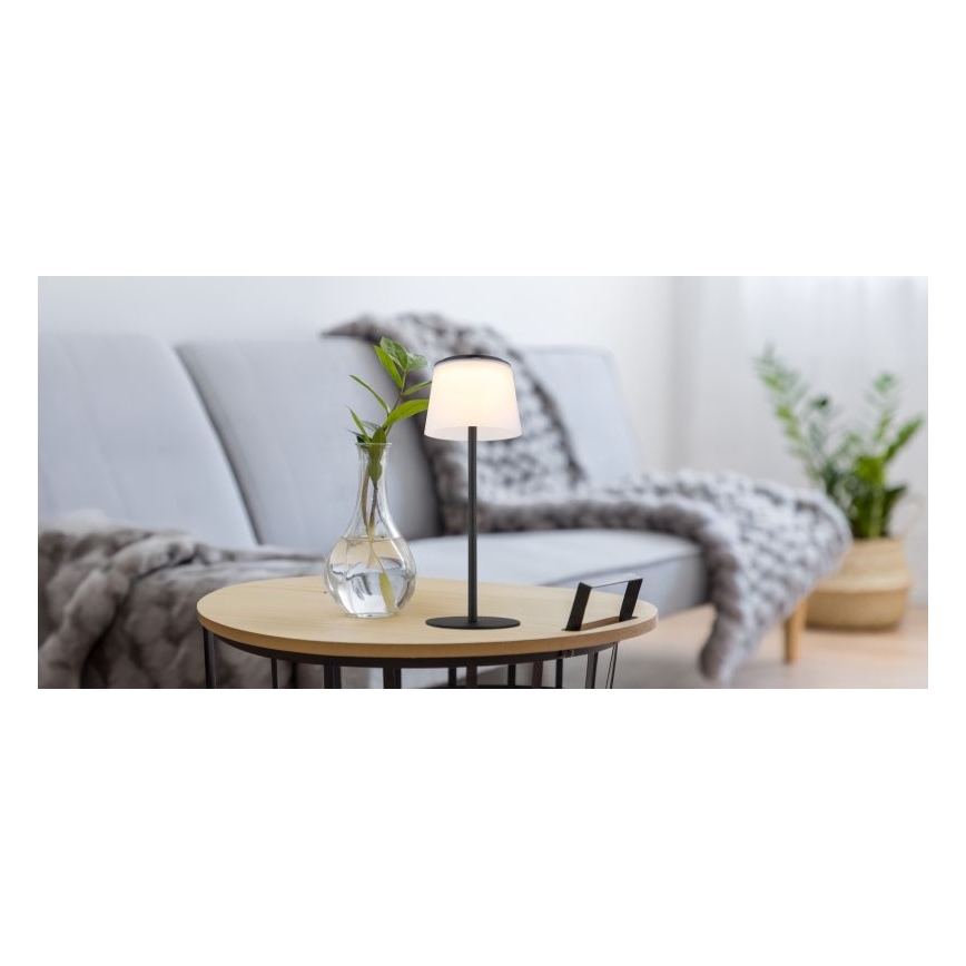 Globo - LED Димируем докосване екстериорен настолна лампа LED/1,8W/5V IP44 1800 mAh черен/бял
