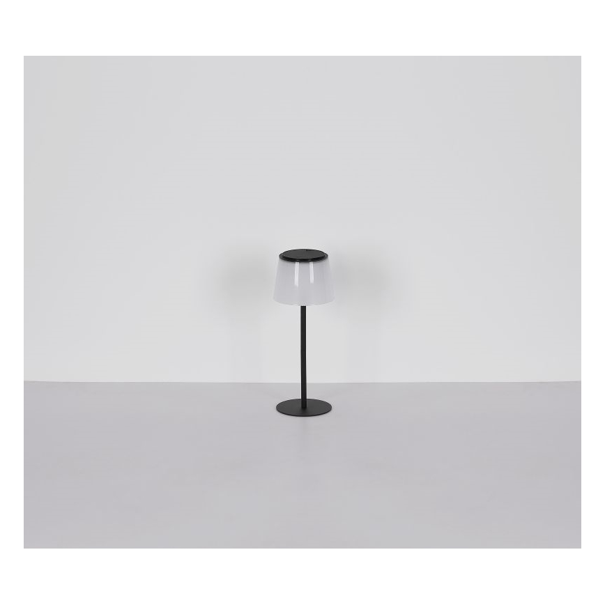 Globo - LED Димируем докосване екстериорен настолна лампа LED/1,8W/5V IP44 1800 mAh черен/бял