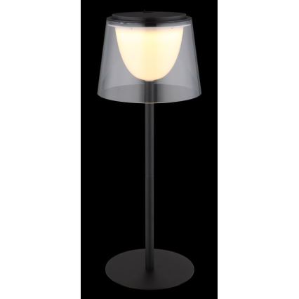 Globo - LED Димируем докосване екстериорен настолна лампа LED/1,8W/5V IP44 1800 mAh черен/прозрачен