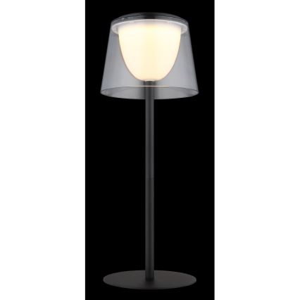 Globo - LED Димируем докосване екстериорен настолна лампа LED/1,8W/5V IP44 1800 mAh черен/прозрачен