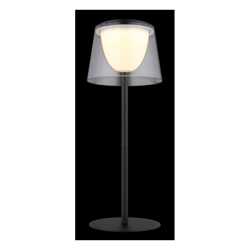Globo - LED Димируем докосване екстериорен настолна лампа LED/1,8W/5V IP44 1800 mAh черен/прозрачен
