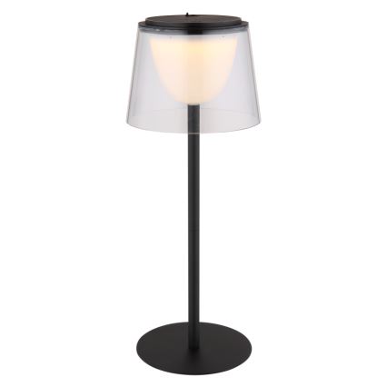 Globo - LED Димируем докосване екстериорен настолна лампа LED/1,8W/5V IP44 1800 mAh черен/прозрачен