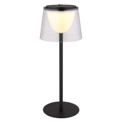 Globo - LED Димируем докосване екстериорен настолна лампа LED/1,8W/5V IP44 1800 mAh черен/прозрачен