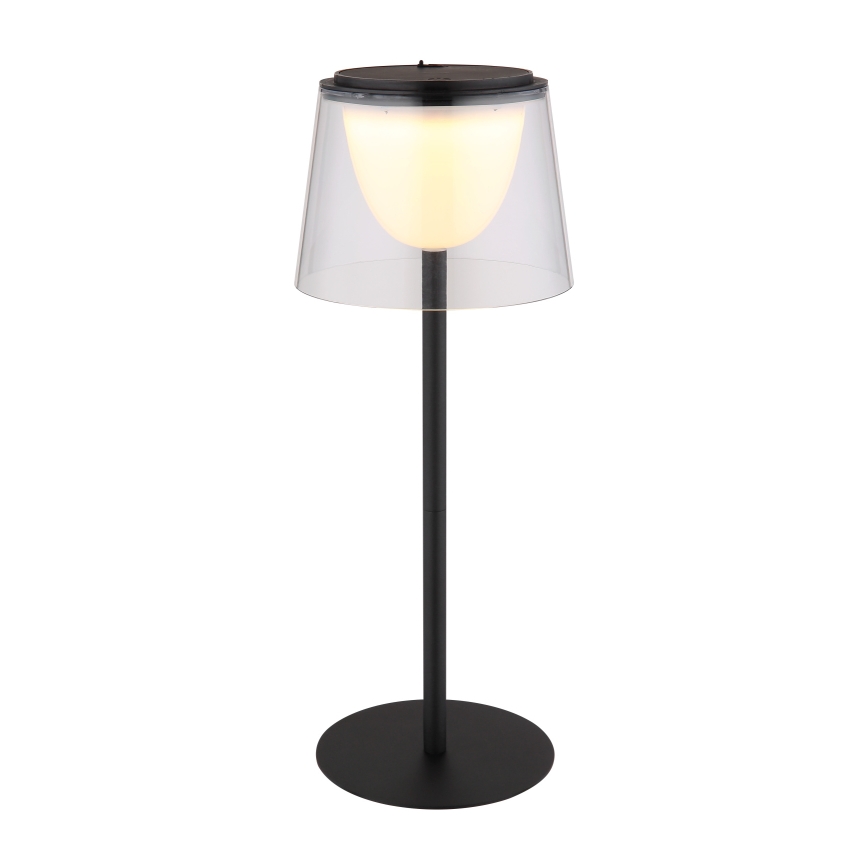 Globo - LED Димируем докосване екстериорен настолна лампа LED/1,8W/5V IP44 1800 mAh черен/прозрачен