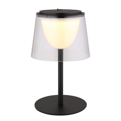 Globo - LED Димируем докосване екстериорен настолна лампа LED/1,8W/5V IP44 1800 mAh черен/прозрачен