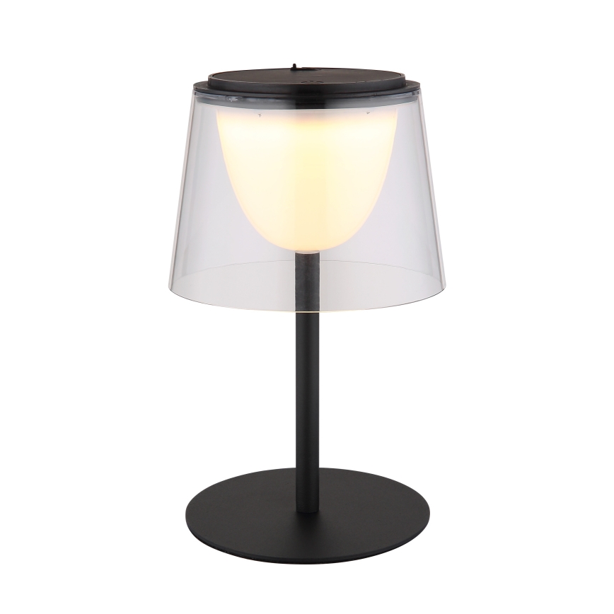 Globo - LED Димируем докосване екстериорен настолна лампа LED/1,8W/5V IP44 1800 mAh черен/прозрачен