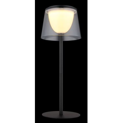 Globo - LED Димируем докосване екстериорен настолна лампа LED/1,8W/5V IP44 1800 mAh черен/опушен