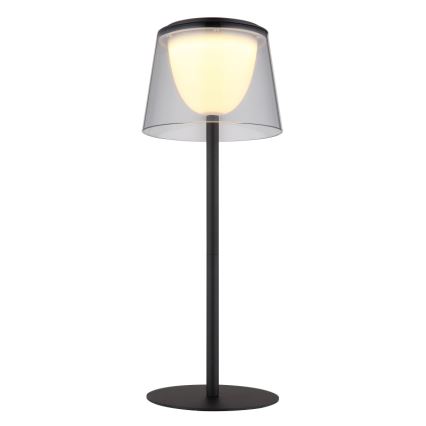 Globo - LED Димируем докосване екстериорен настолна лампа LED/1,8W/5V IP44 1800 mAh черен/опушен