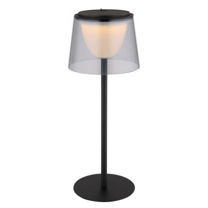 Globo - LED Димируем докосване екстериорен настолна лампа LED/1,8W/5V IP44 1800 mAh черен/опушен