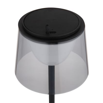 Globo - LED Димируем докосване екстериорен настолна лампа LED/1,8W/5V IP44 1800 mAh черен/опушен