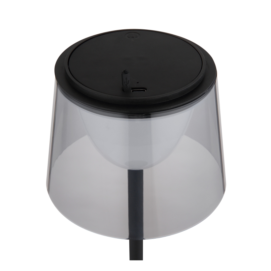 Globo - LED Димируем докосване екстериорен настолна лампа LED/1,8W/5V IP44 1800 mAh черен/опушен